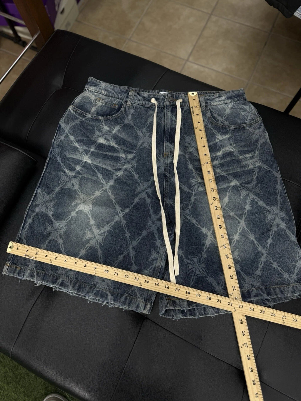Vale Forever Blue Wire Jean Shorts - Deadstockdenimla