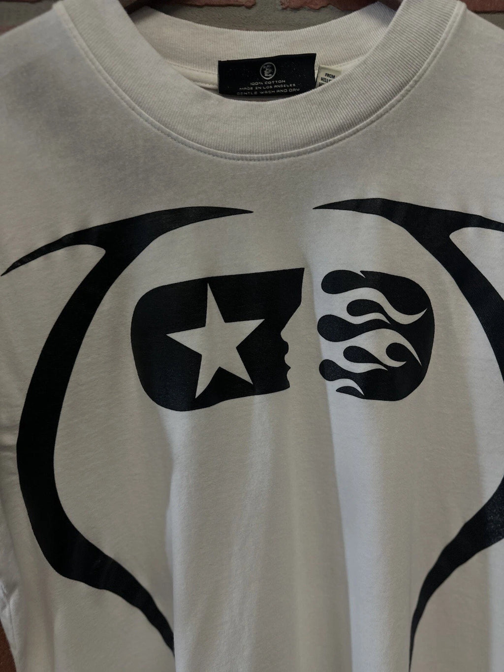 Hellstar Warm Up T-Shirt White Black - Deadstockdenimla