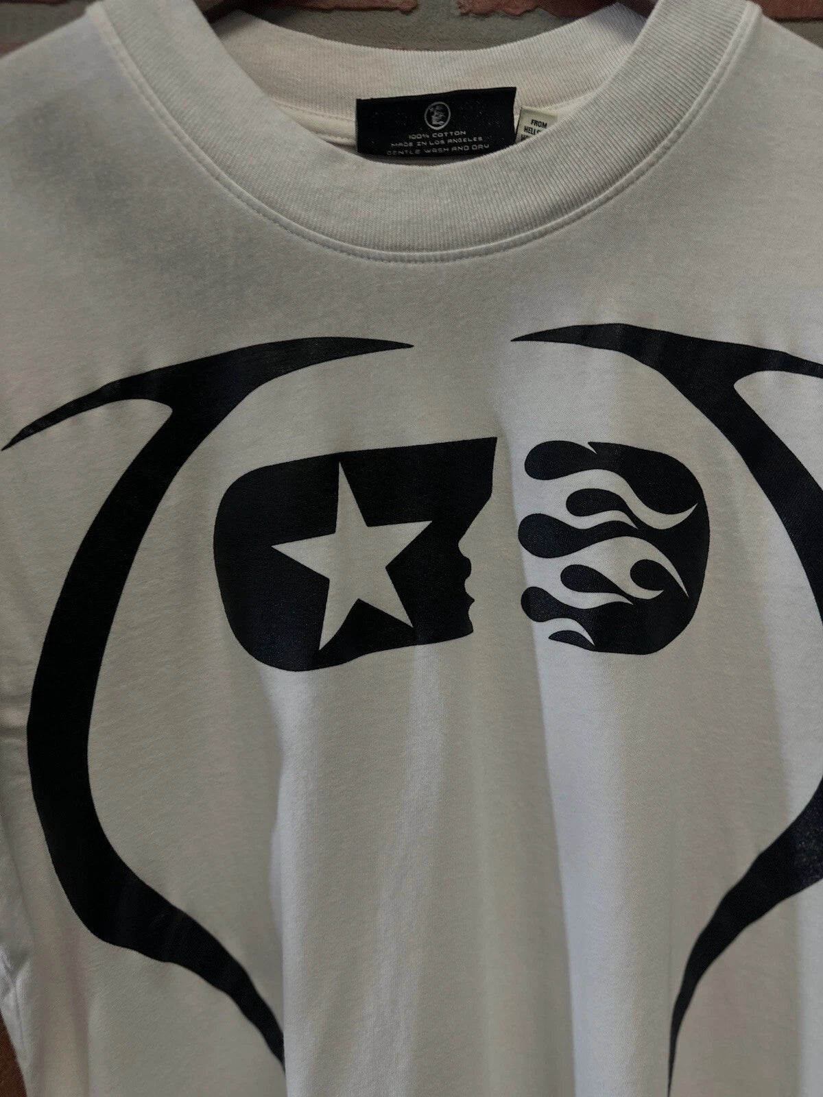 Hellstar Warm Up T-Shirt White Black - Deadstockdenimla
