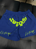 Sp5der Blue OG Double Layer Shorts - Deadstockdenimla