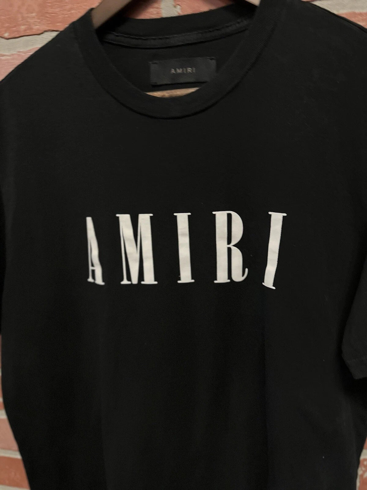 Amiri T-Shirt Black/White Logo - Deadstockdenimla
