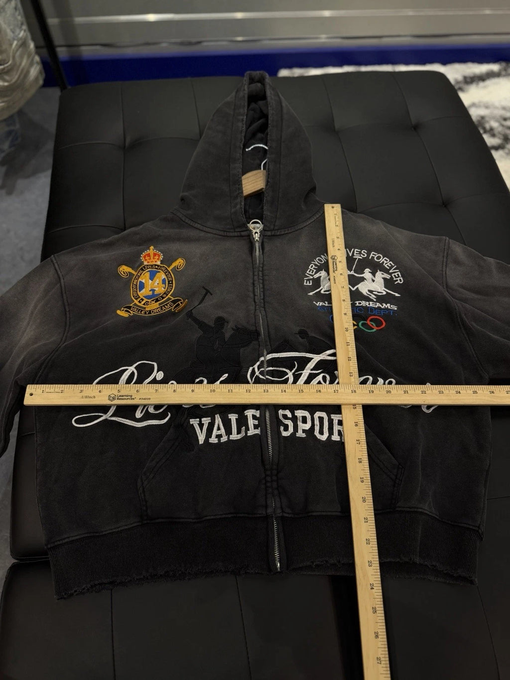Vale Zip Up Black Hoodie - Deadstockdenimla