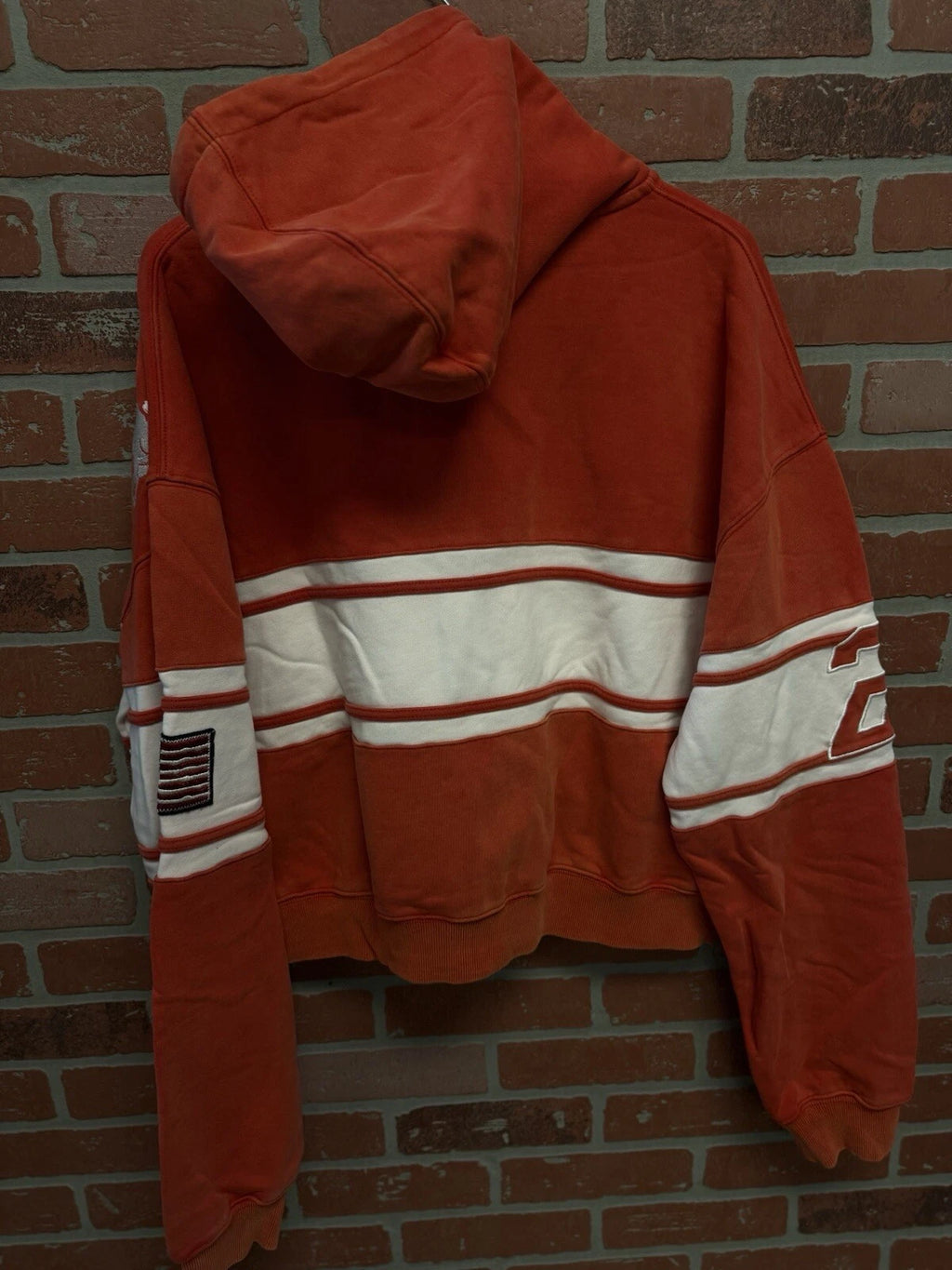 Vale Hoodie Red White Zip Up - Deadstockdenimla