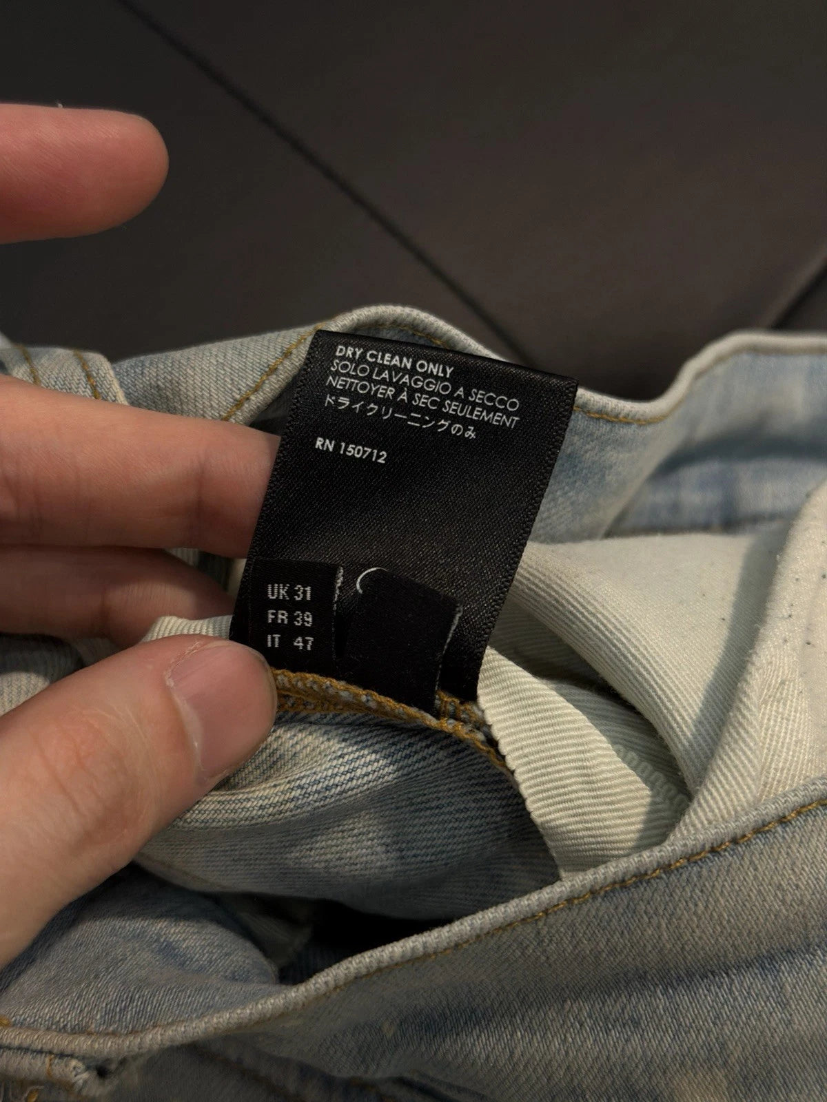 Amiri Blue White Splat Pants Jeans - Deadstockdenimla