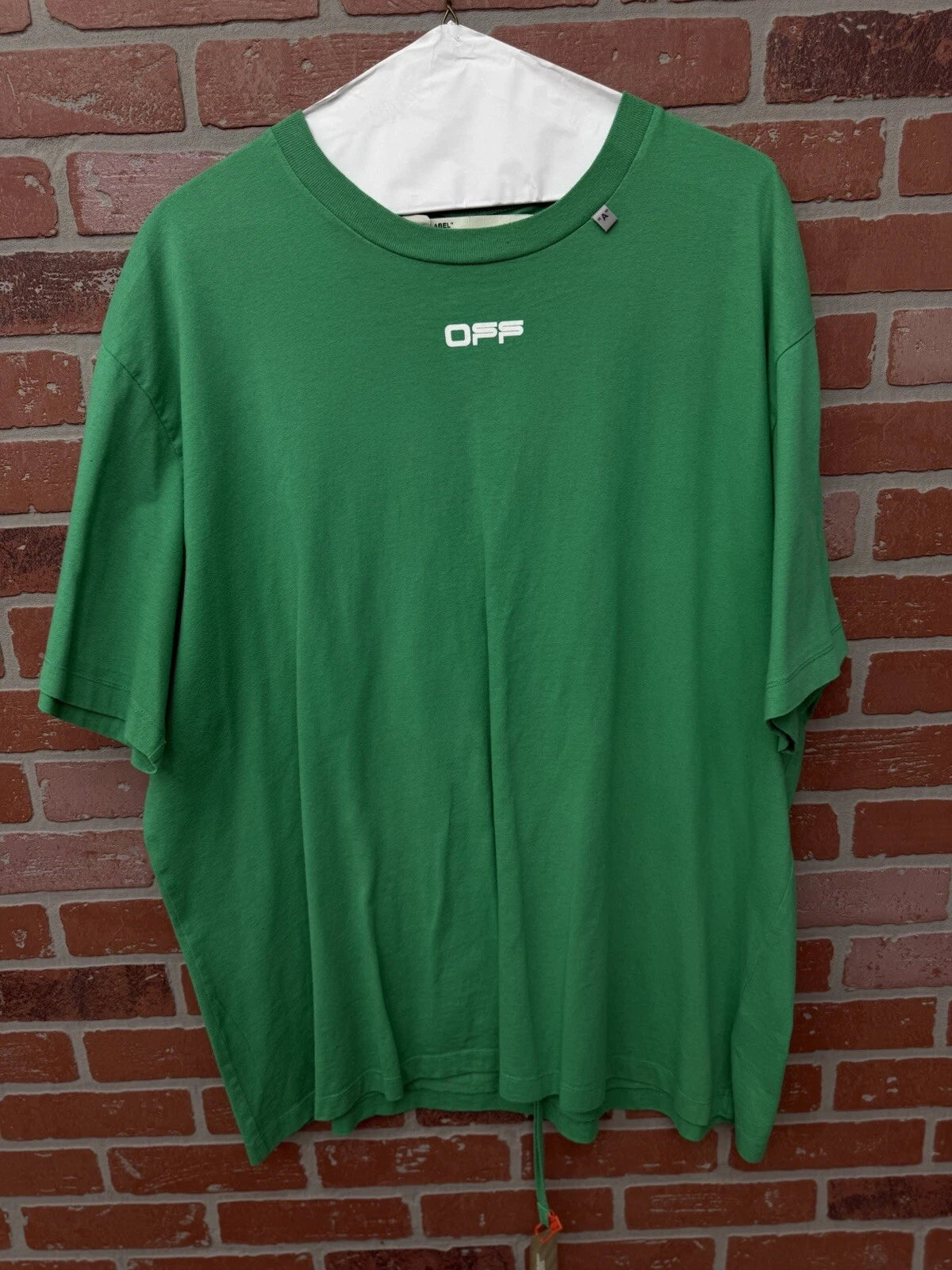 Off-White Cotton Green/White T-Shirt - Deadstockdenimla