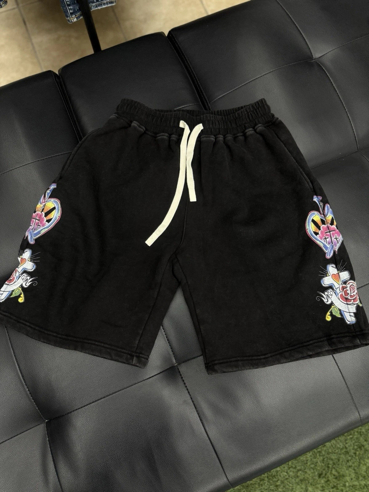 We Are Righteous Cotton Shorts Black - Deadstockdenimla