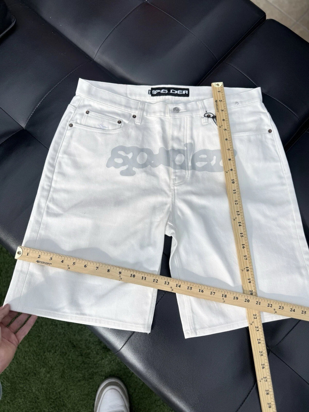Sp5der OG Logo Denim Shorts - Deadstockdenimla