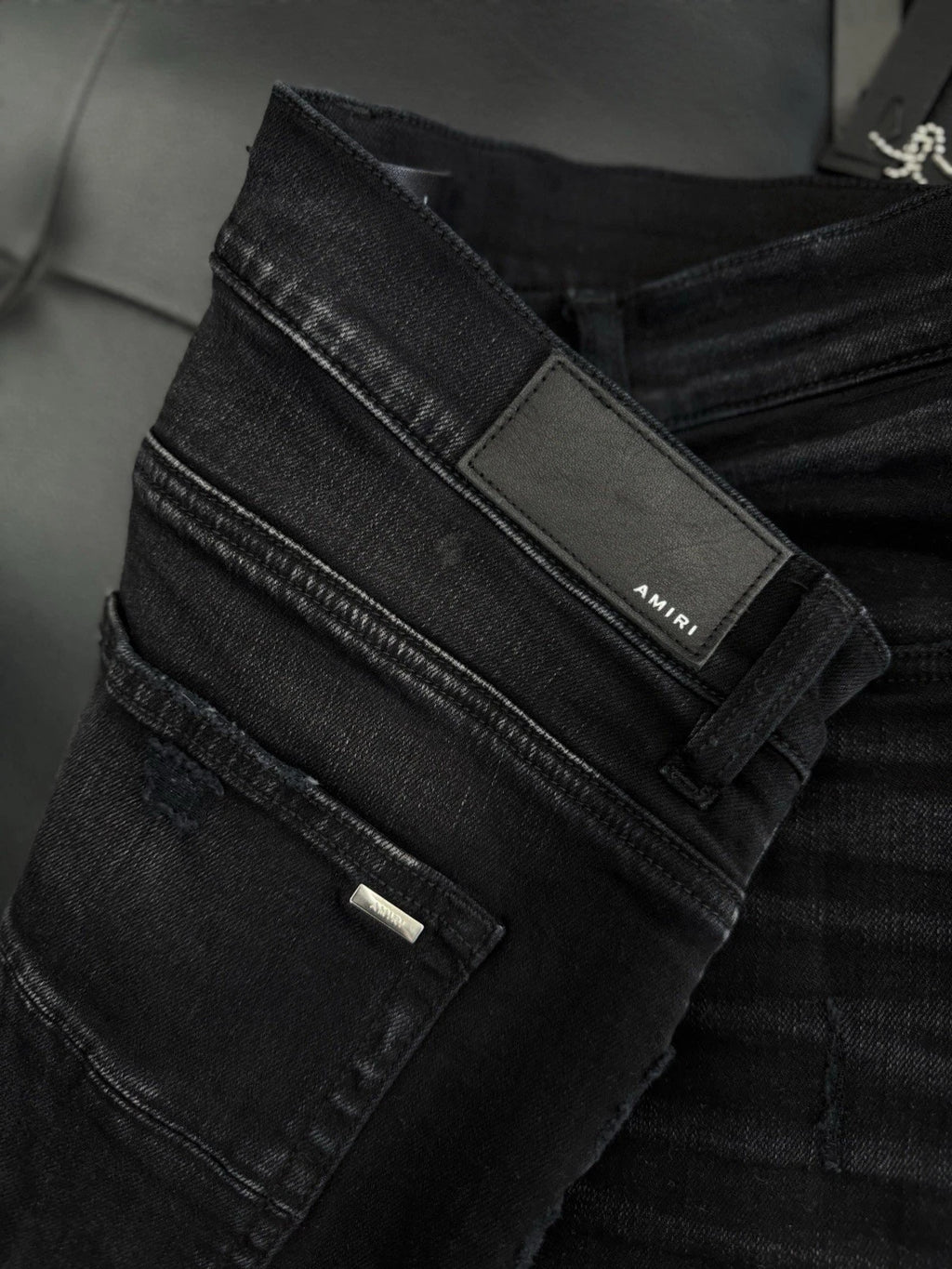 Amiri Black MX1 Color Patch Logo Jeans - Deadstockdenimla