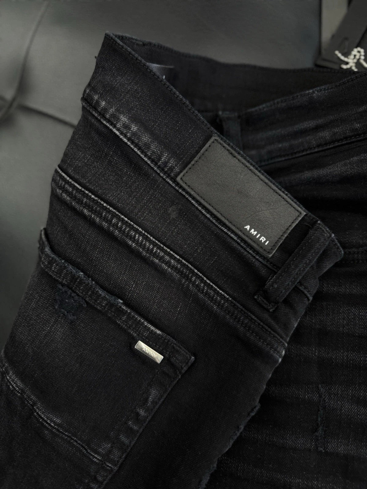 Amiri Black MX1 Color Patch Logo Jeans - Deadstockdenimla