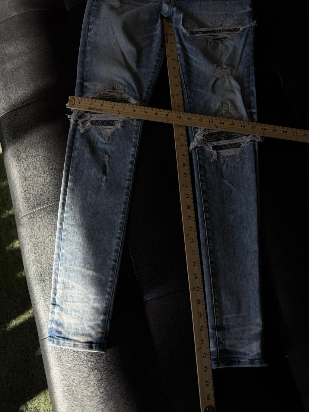 Amiri Jeans Blue MX1 Black Bandanna - Deadstockdenimla