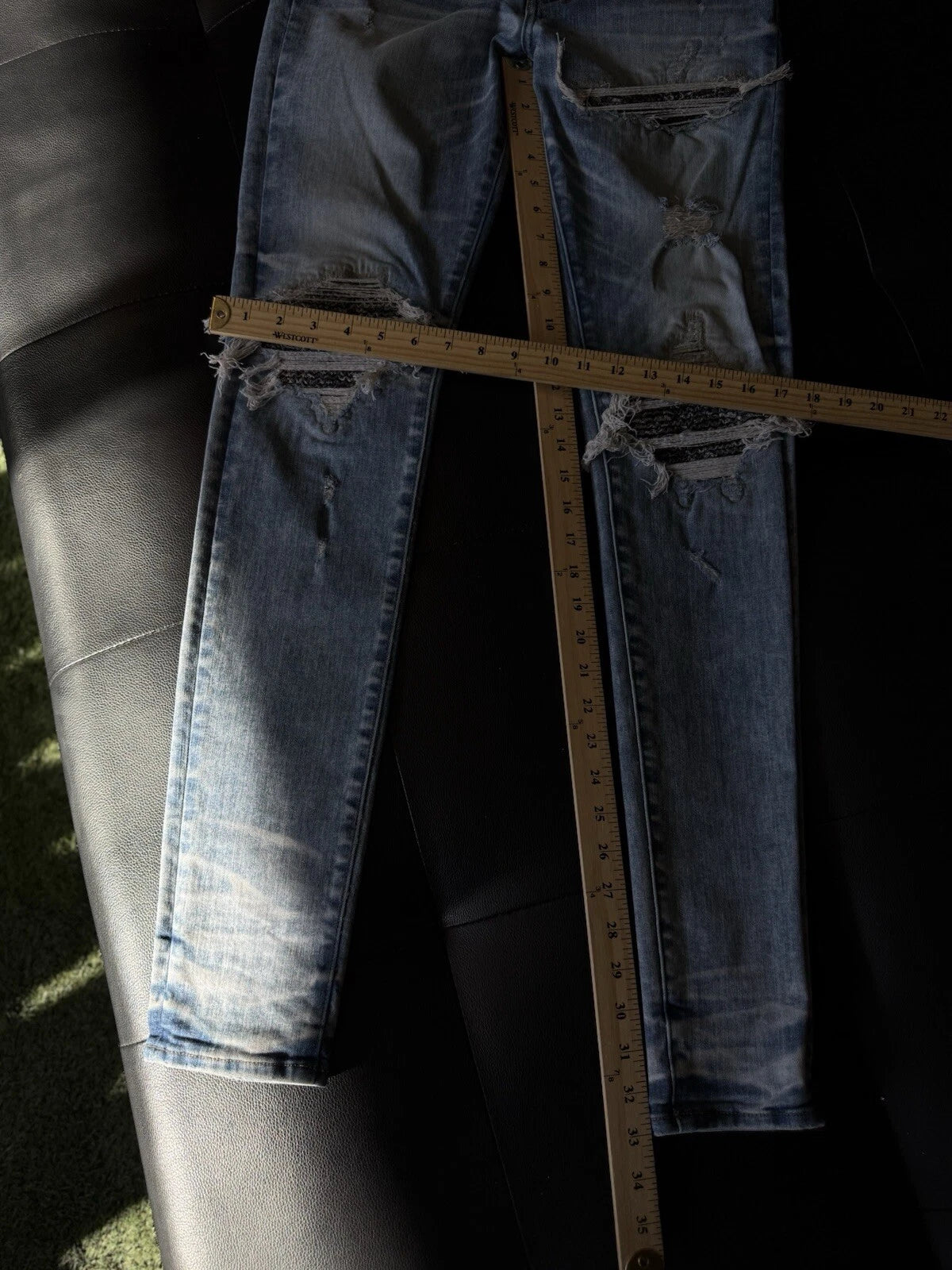 Amiri Jeans Blue MX1 Black Bandanna - Deadstockdenimla