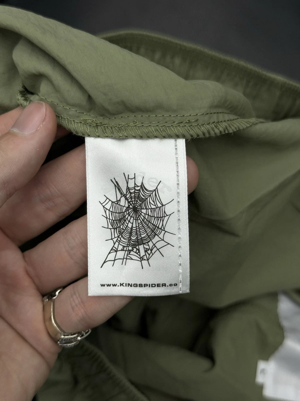 Sp5der Green OG Double Layer Shorts - Deadstockdenimla