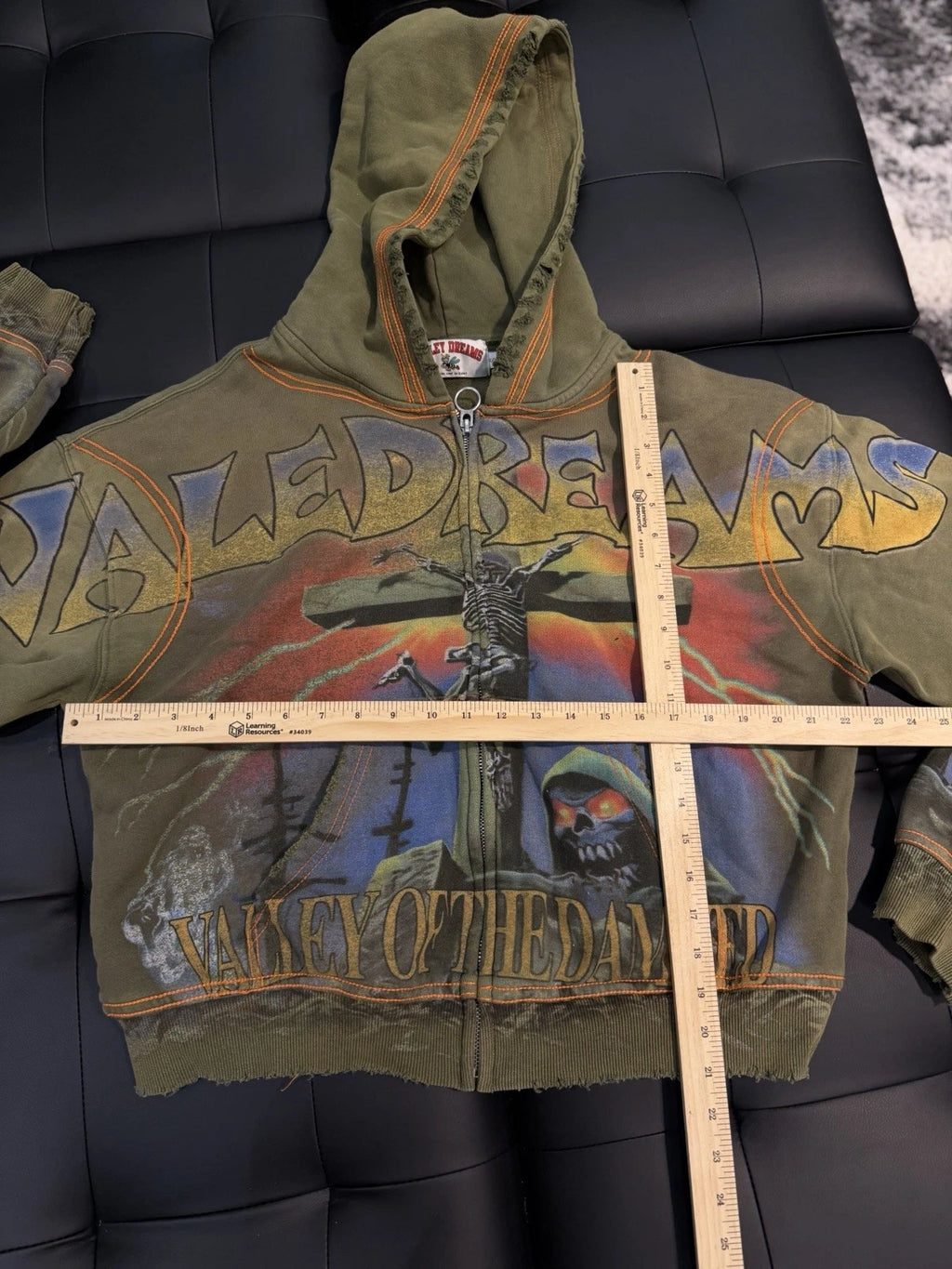Vale Zip Up Hoodie Forever Cross Fire Green - Deadstockdenimla