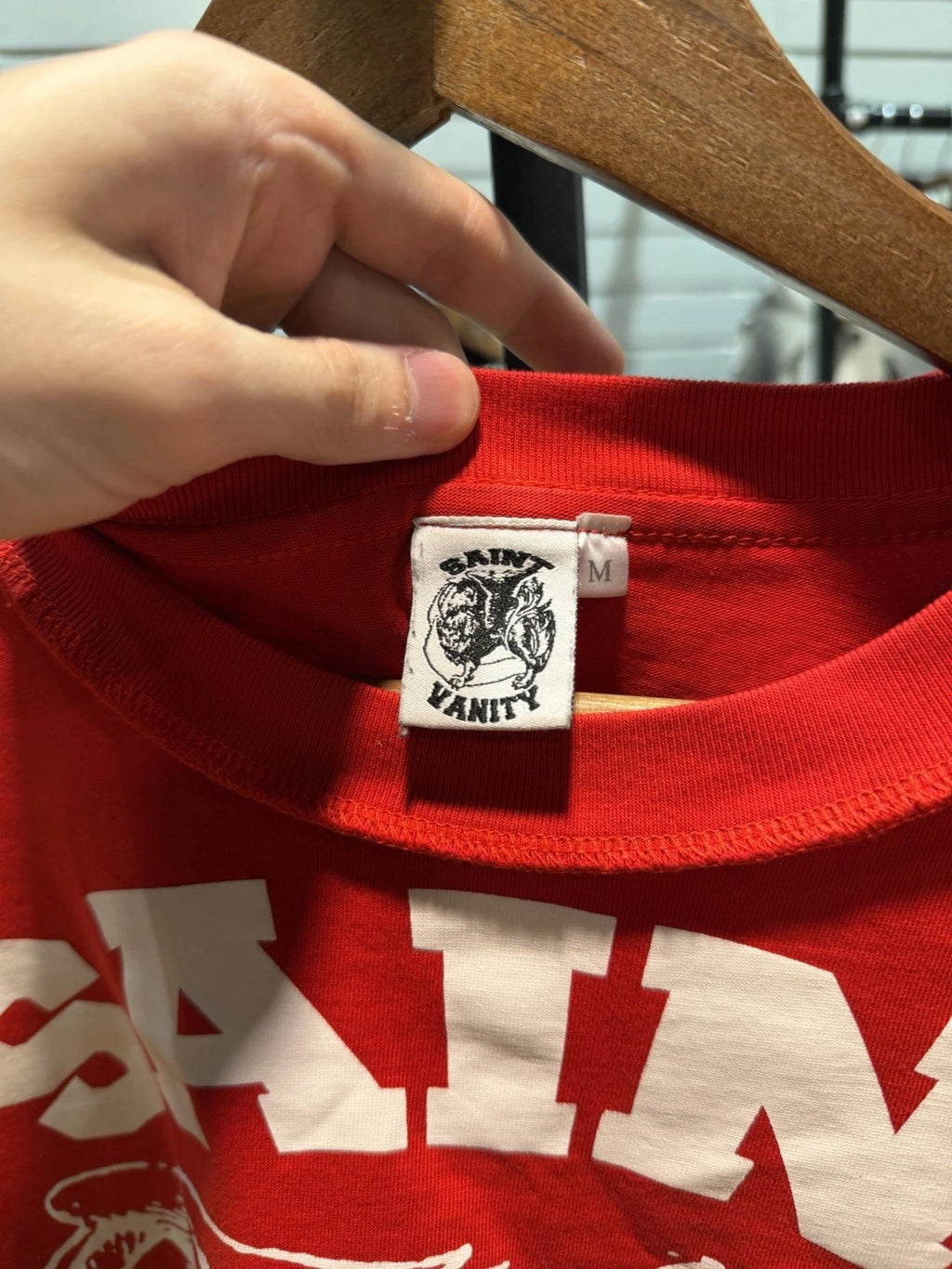 Saint Vanity T-shirt Red/White Logo
