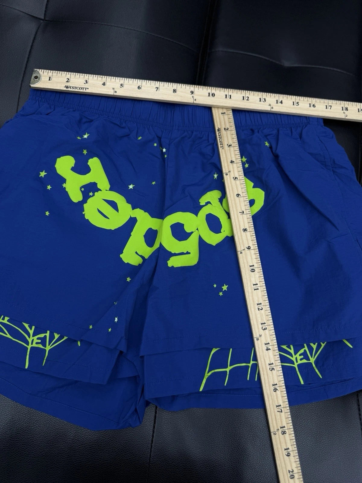 Sp5der Blue OG Double Layer Shorts - Deadstockdenimla