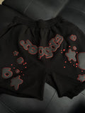 Sp5der OG Web V2 Phantom Sweat shorts Black/Red - Deadstockdenimla