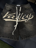 Vale Lives Forever Skittles Demin Jorts Shorts Rhinestone - Deadstockdenimla