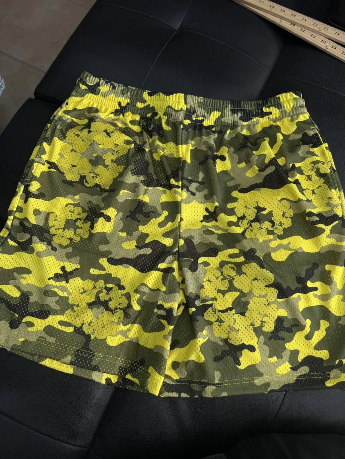 Denim Tears Mesh Summer Shorts Yellow Camo