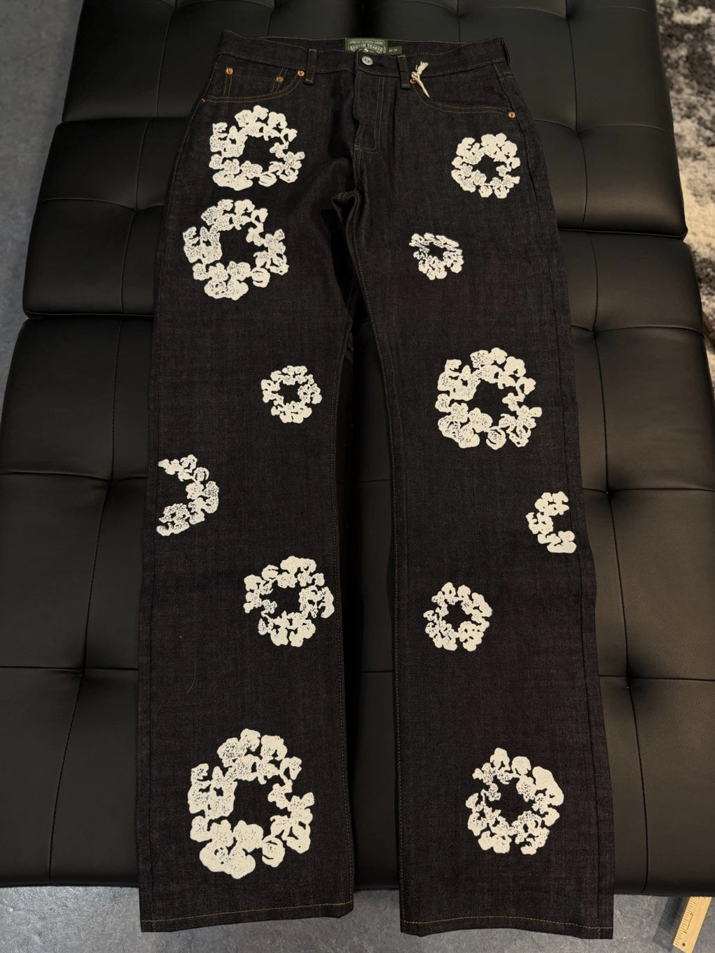 Denim Tears Dark Washed Blue Cotton Wreath Jeans - Deadstockdenimla