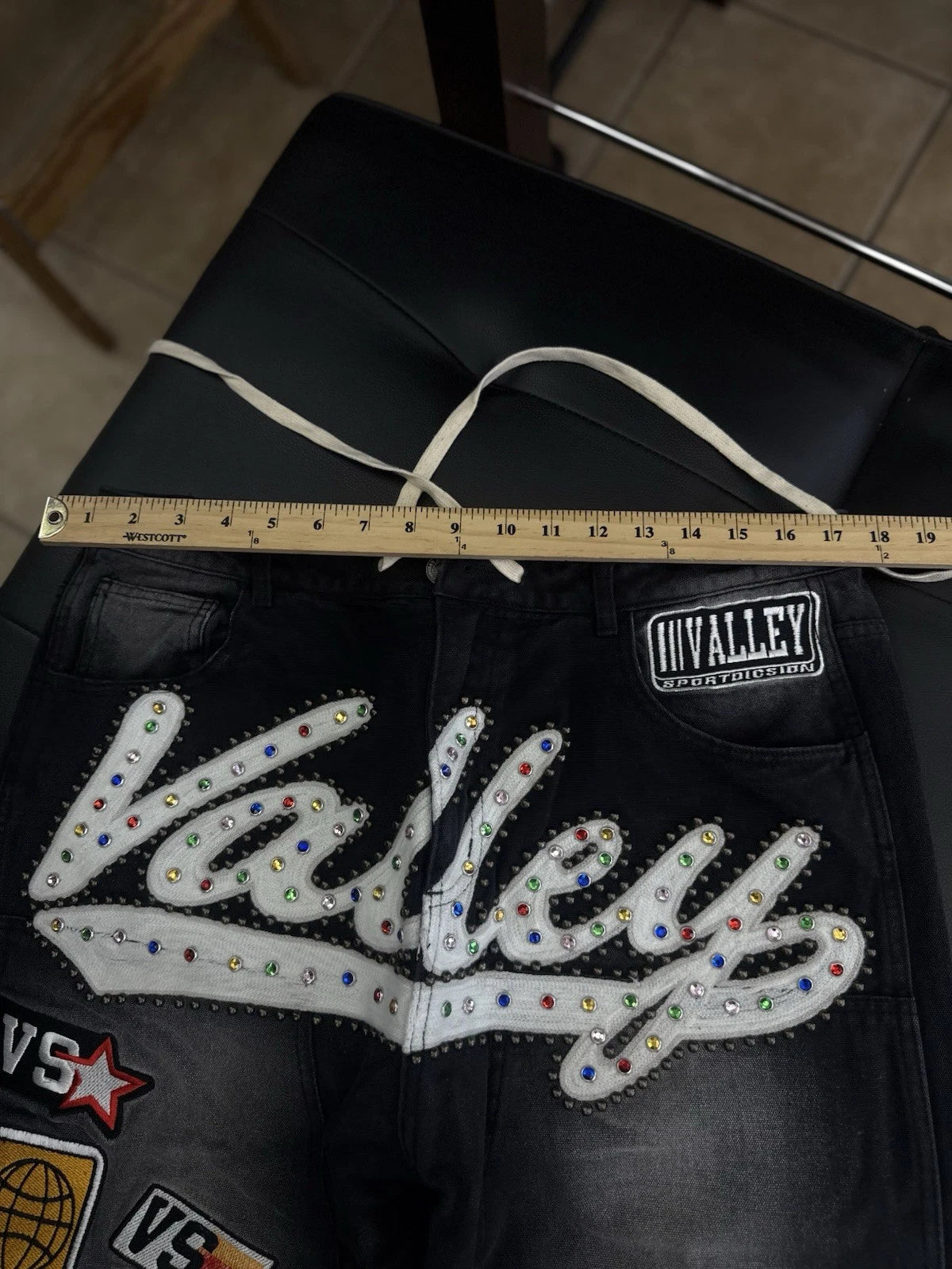 Valley Baggy Patchwork Denim Black Jeans - Deadstockdenimla