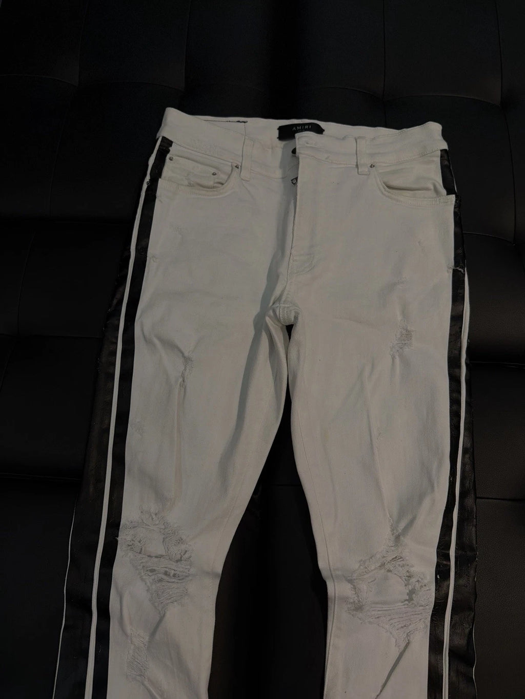 Amiri White Line Pants Jeans - Deadstockdenimla
