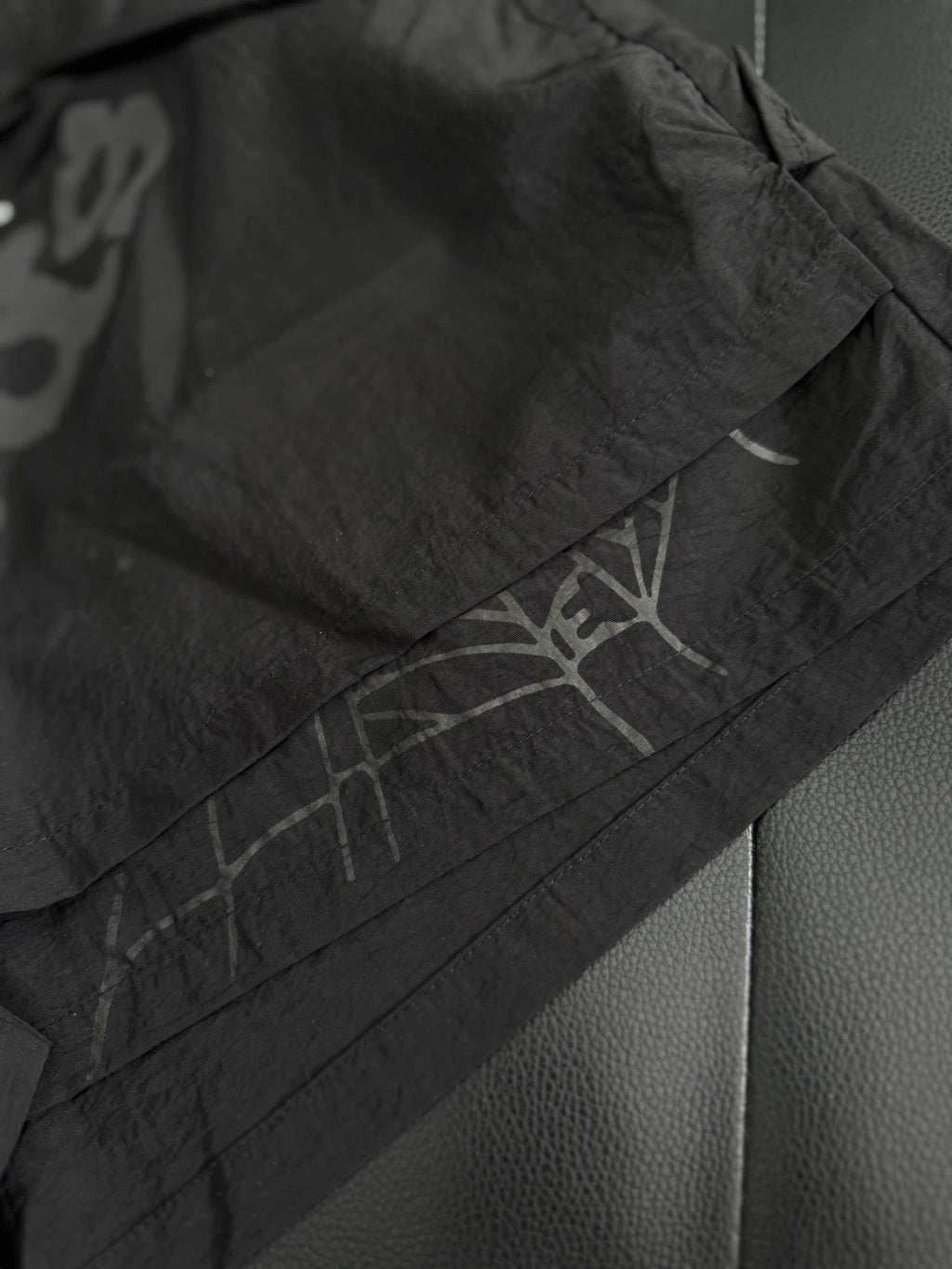 Sp5der Black OG Double Layer Shorts - Deadstockdenimla