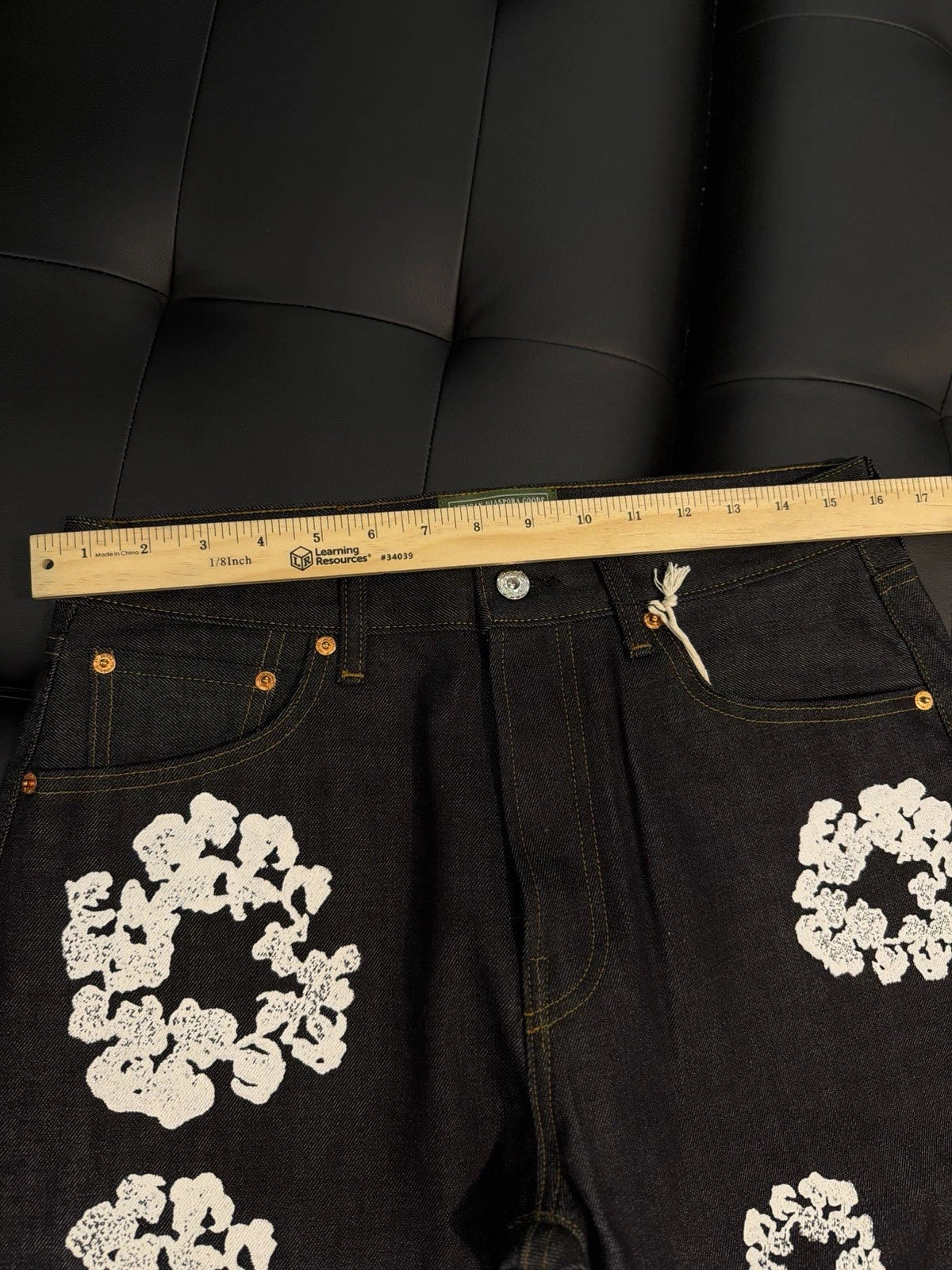 Denim Tears Dark Washed Blue Cotton Wreath Jeans - Deadstockdenimla