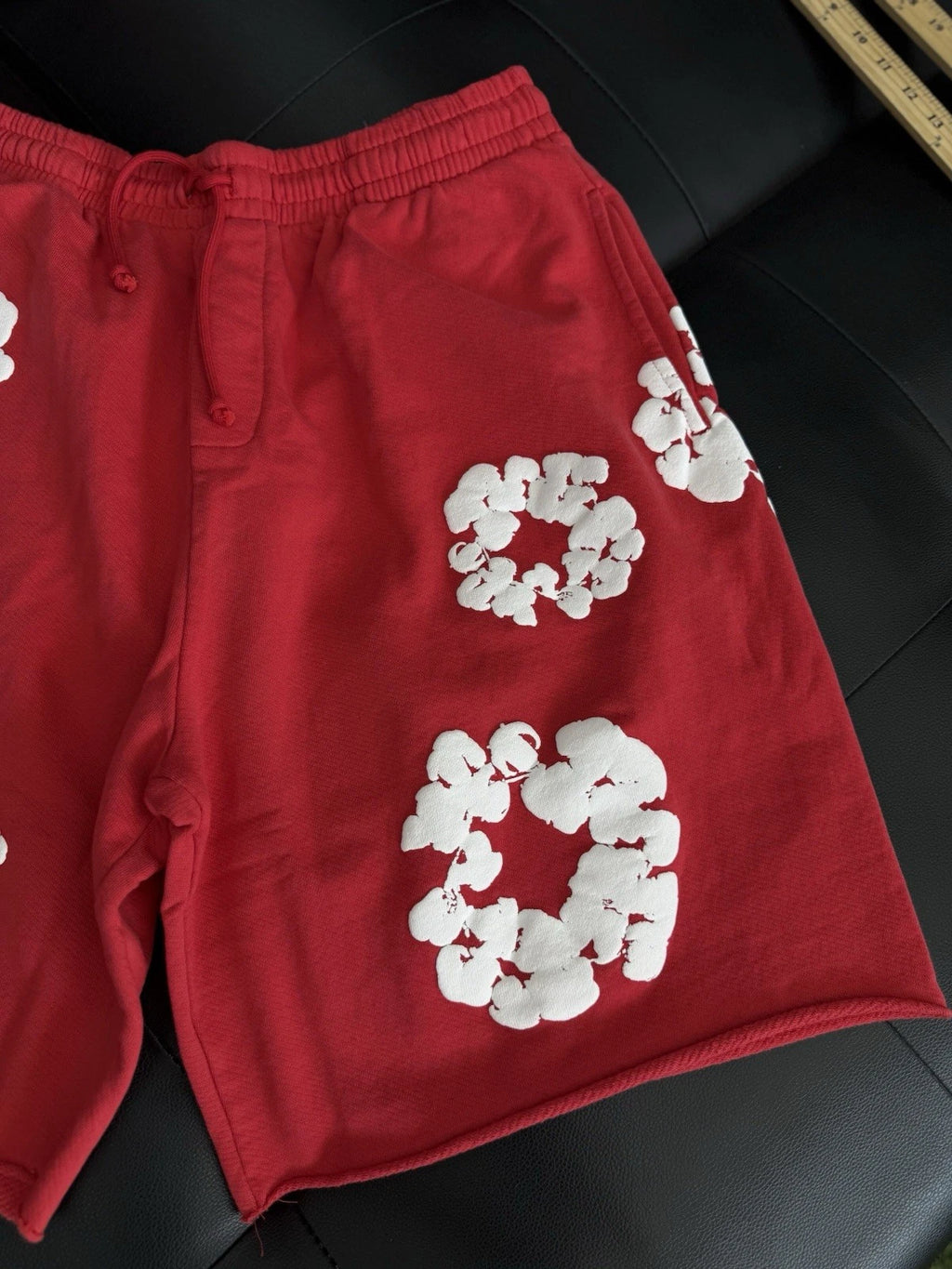 Denim Tears Cotton Wreath Shorts Red - Deadstockdenimla