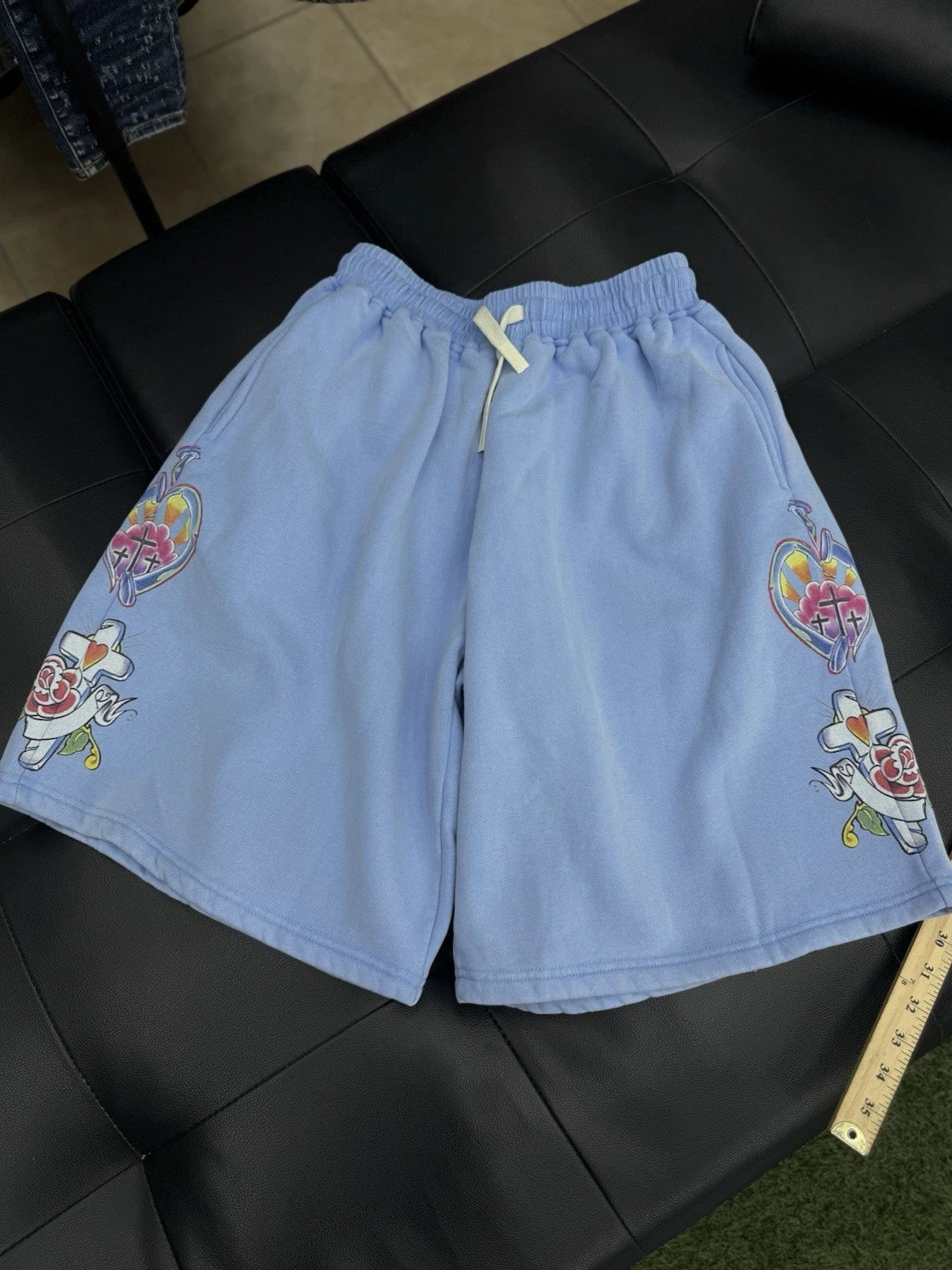 We Are Righteous Cotton Shorts Blue - Deadstockdenimla