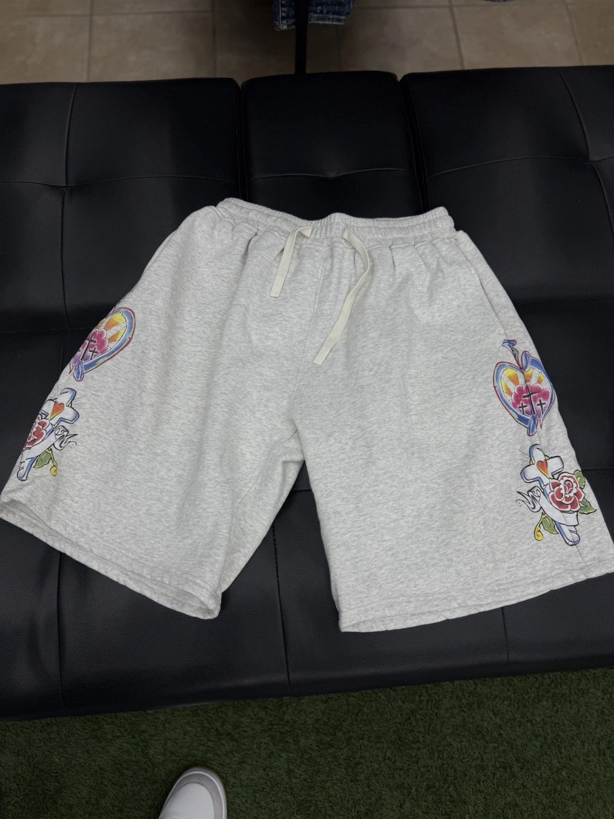 We Are Righteous Cotton Shorts Grey - Deadstockdenimla