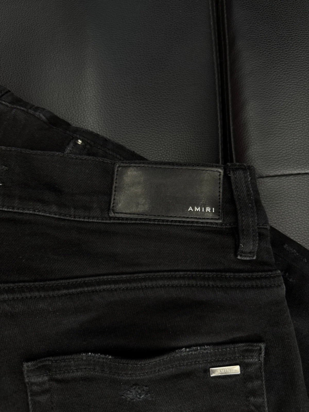 Amiri Jeans Black Logo - Deadstockdenimla