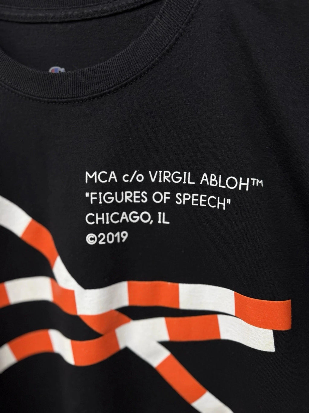 Off-white X Champion Virgil Abloh Black T Shirt - Deadstockdenimla
