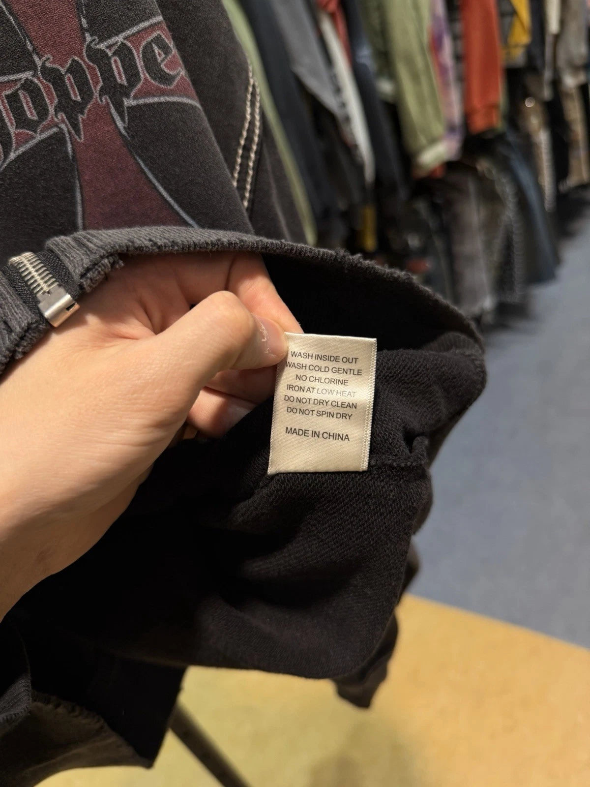 Vale Zip Up Black Hoodie - Deadstockdenimla