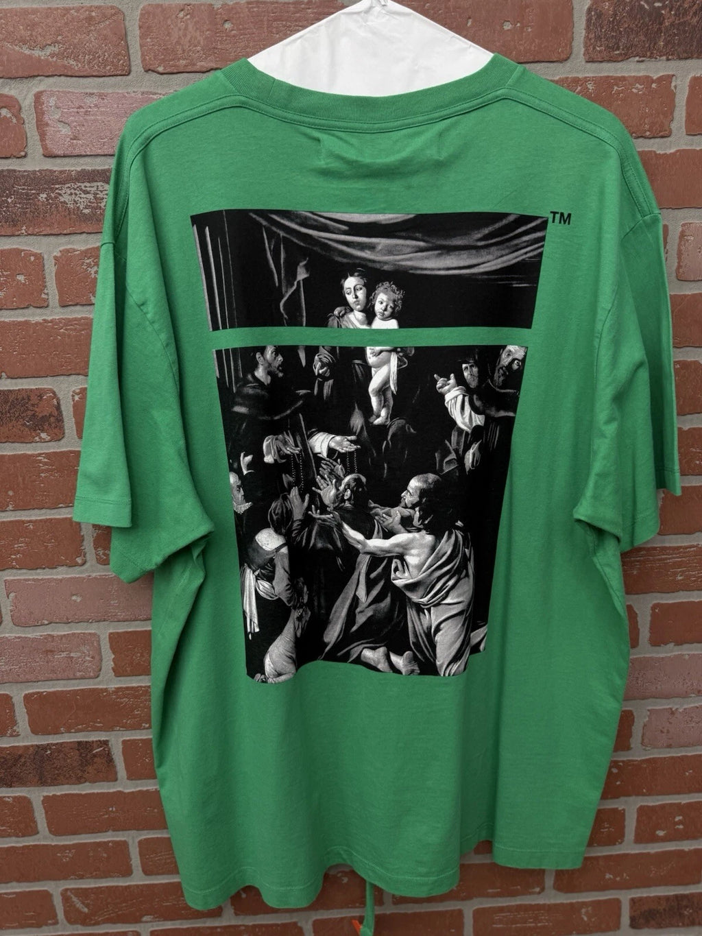 Off-White Cotton Green/White T-Shirt - Deadstockdenimla