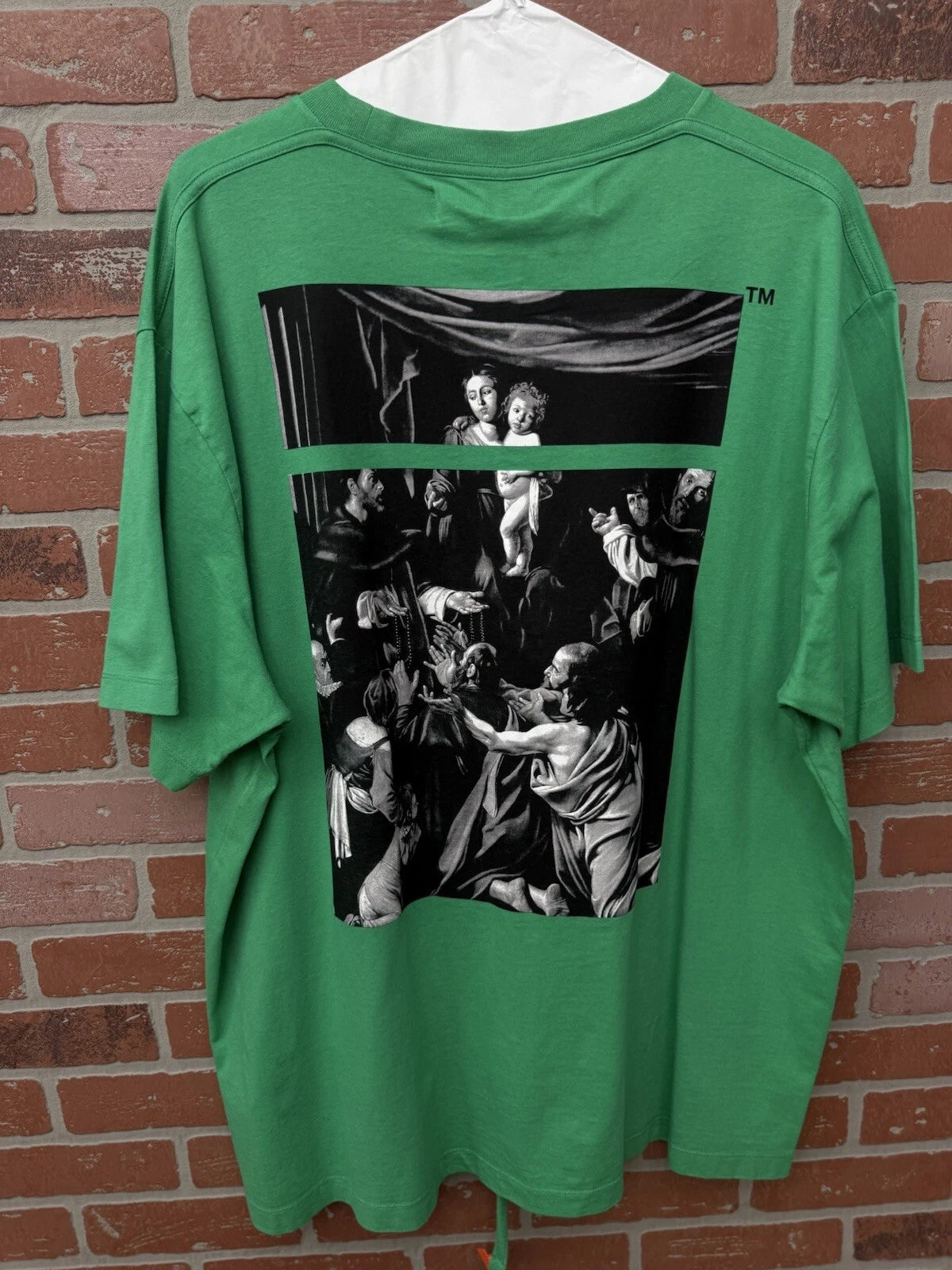 Off-White Cotton Green/White T-Shirt - Deadstockdenimla