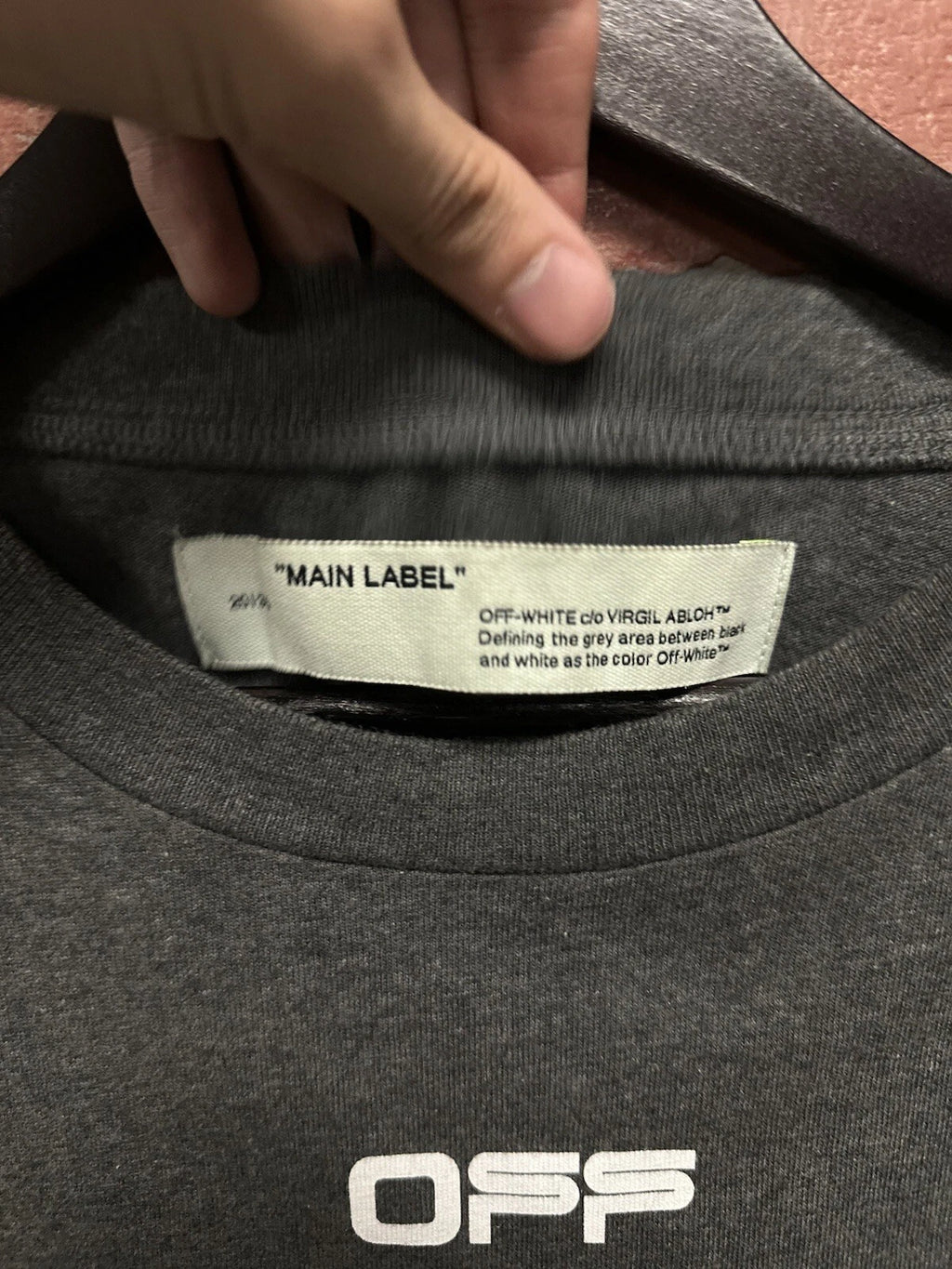 Off White Gray/White Tee - Deadstockdenimla
