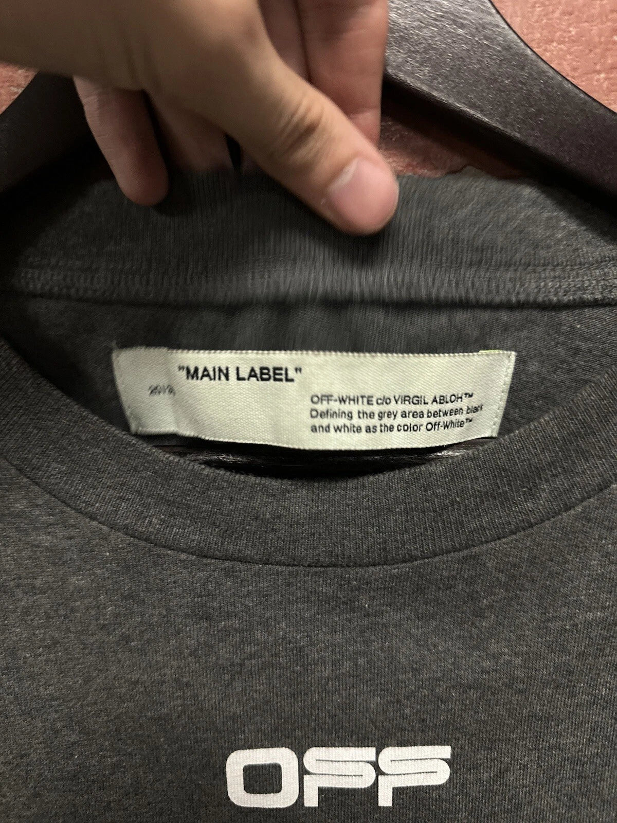 Off White Gray/White Tee - Deadstockdenimla