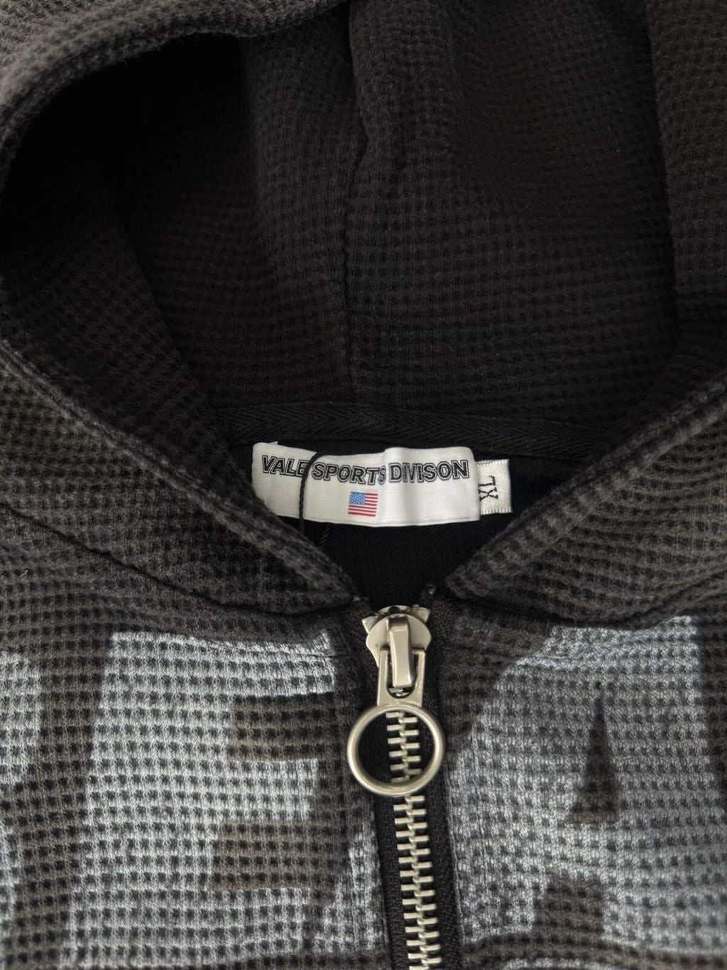 Vale Black Zip Up Hoodie Thermal - Deadstockdenimla