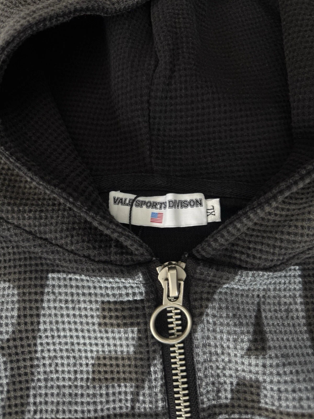 Vale Black Zip Up Hoodie Thermal - Deadstockdenimla