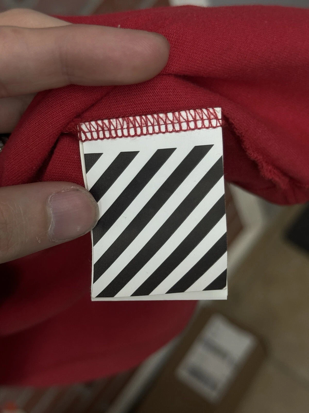 Off-White Cotton Shirt Red - Deadstockdenimla