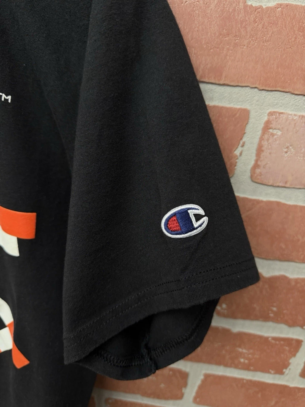 Off-white X Champion Virgil Abloh Black T Shirt - Deadstockdenimla