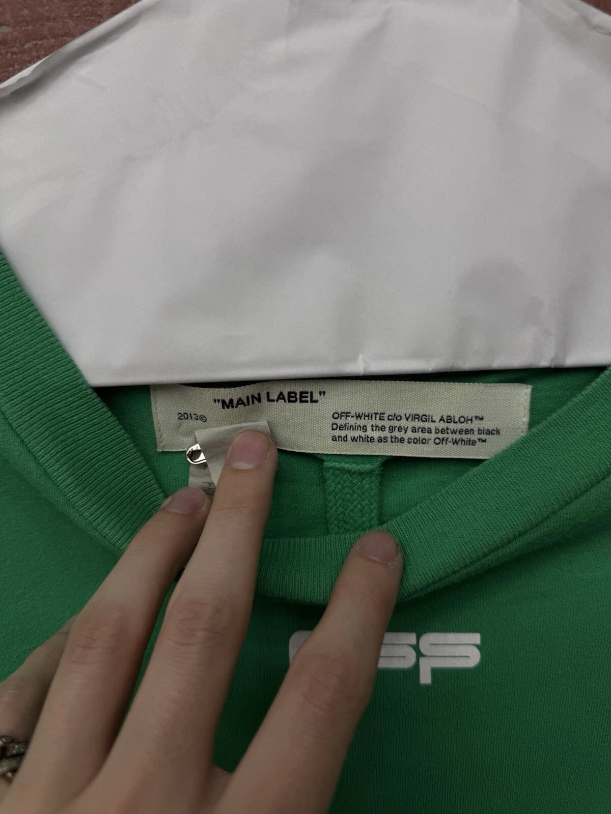 Off-White Cotton Green/White T-Shirt - Deadstockdenimla