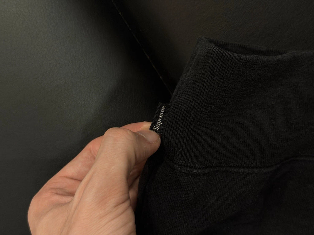 Supreme Satin Appliqué Black Pullover Hoodie
