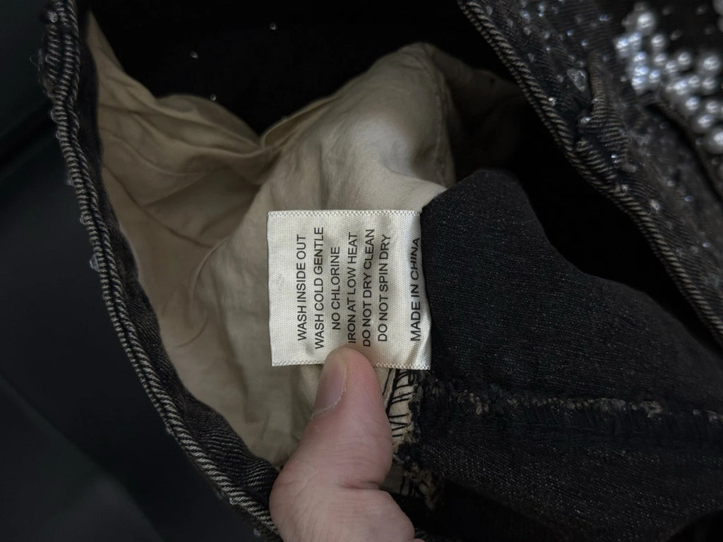 Vale Lives Forever Rainstorm Demin Jorts Shorts Rhinestone