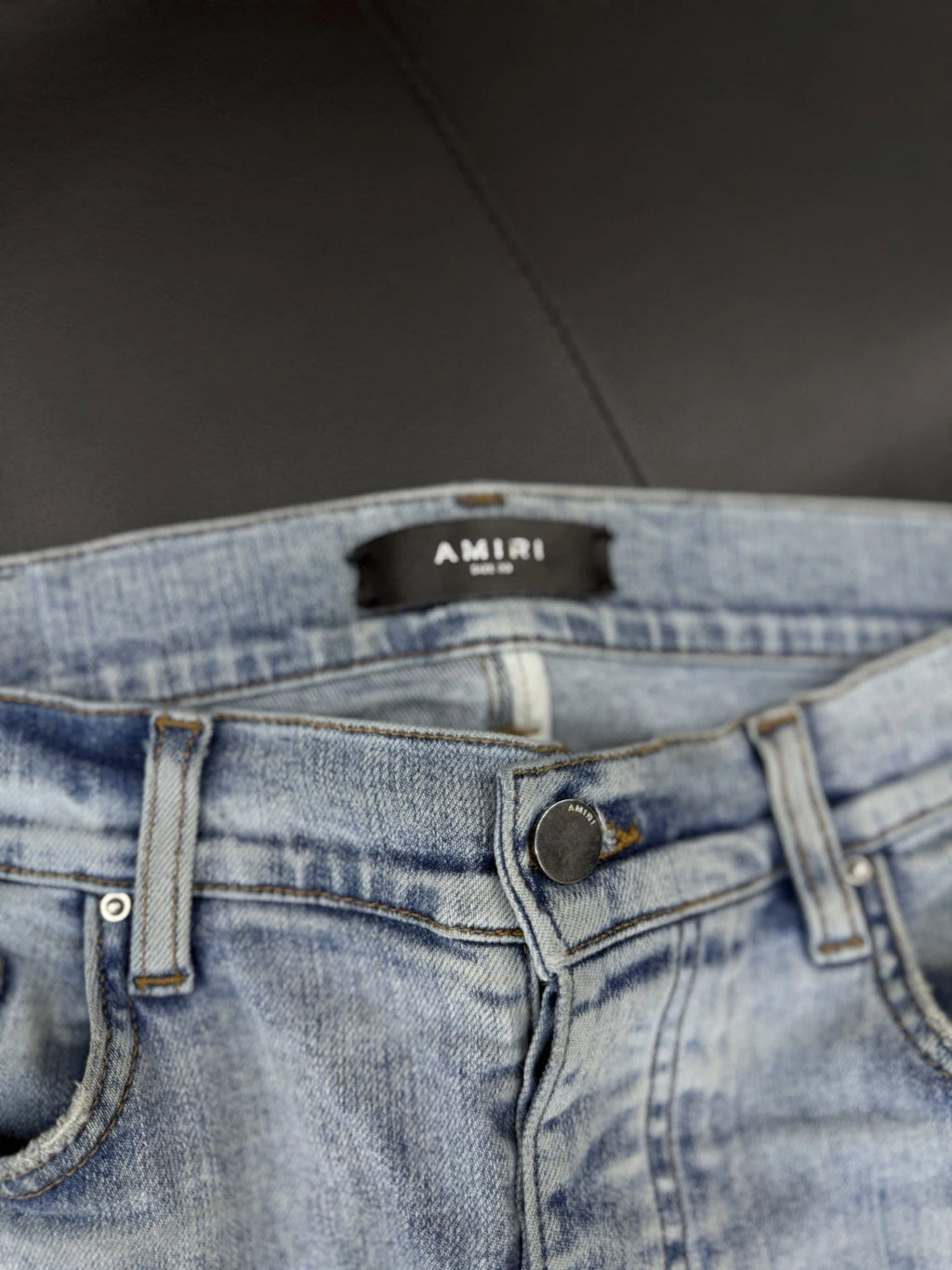 Amiri Jeans Blue Crystal Shiny Stones - Deadstockdenimla