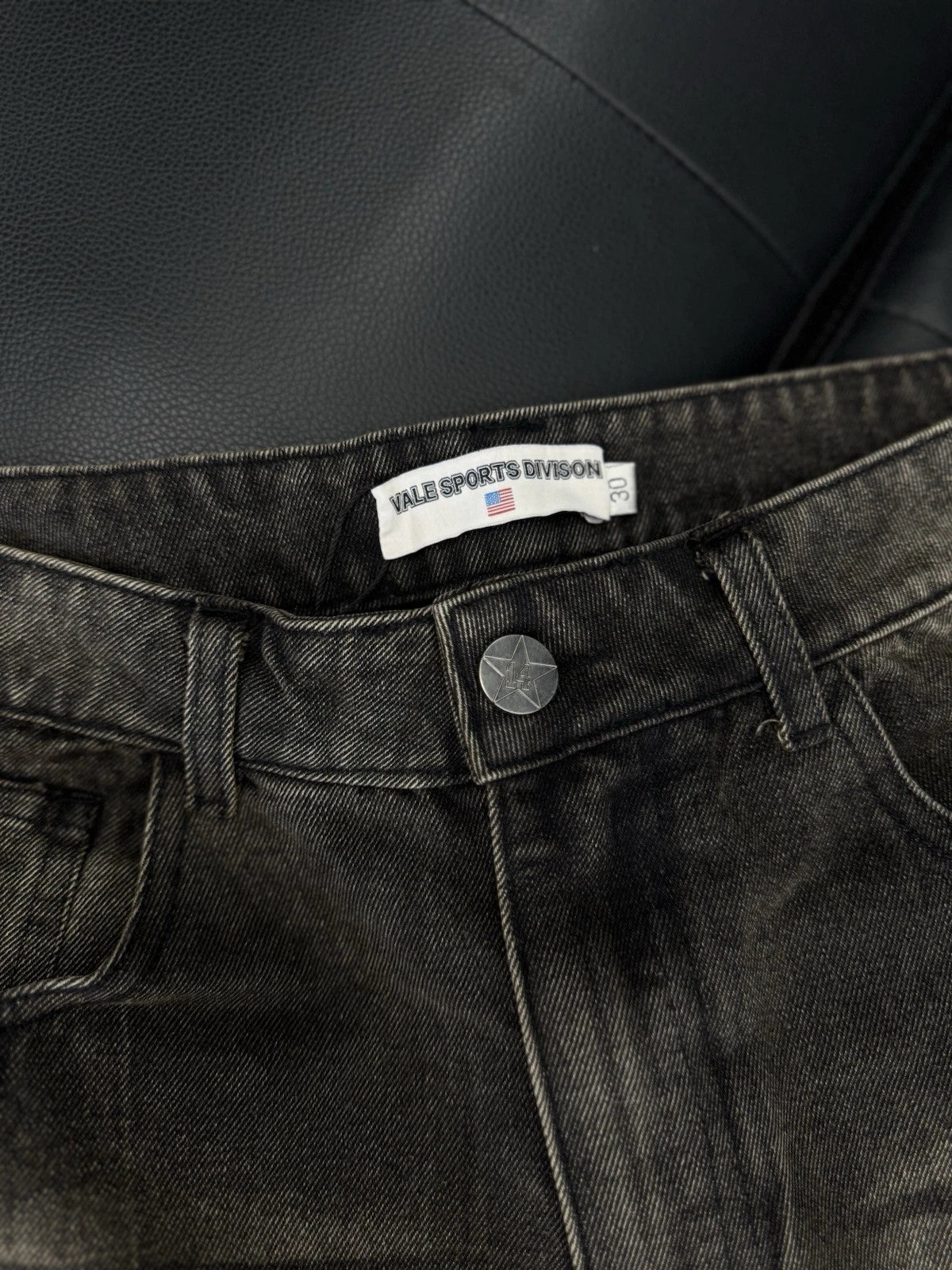Vale Lives Forever Denim Jorts Shorts Black - Deadstockdenimla