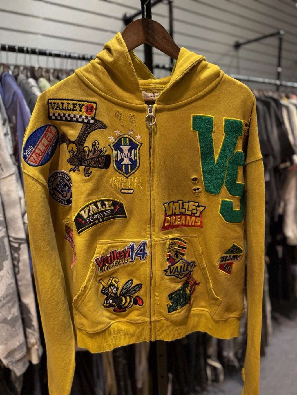 Vale Zip Up Yellow Hoodie - Deadstockdenimla