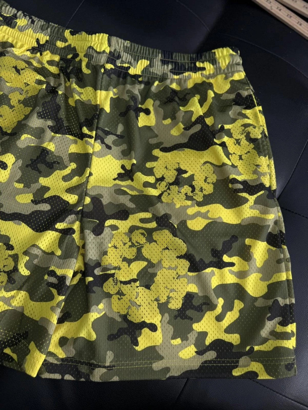 Denim Tears Mesh Summer Shorts Yellow Camo
