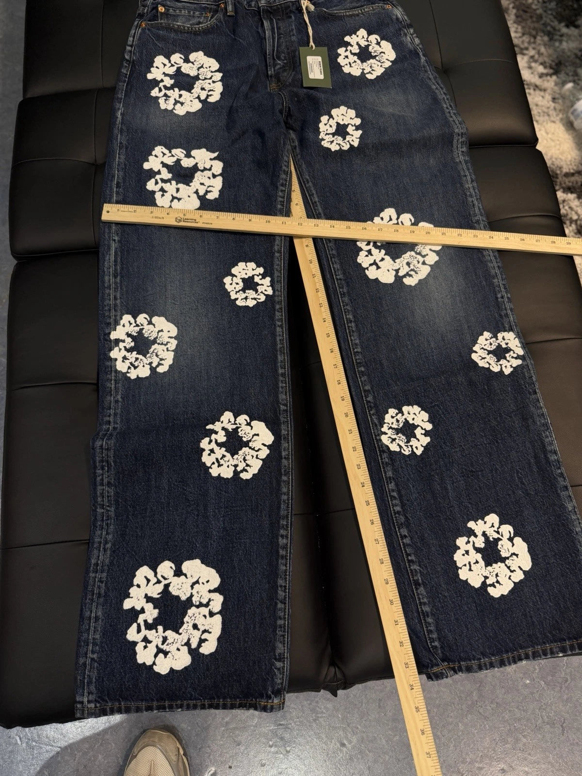 Denim Tears Light Washed Blue Cotton Wreath Jeans - Deadstockdenimla