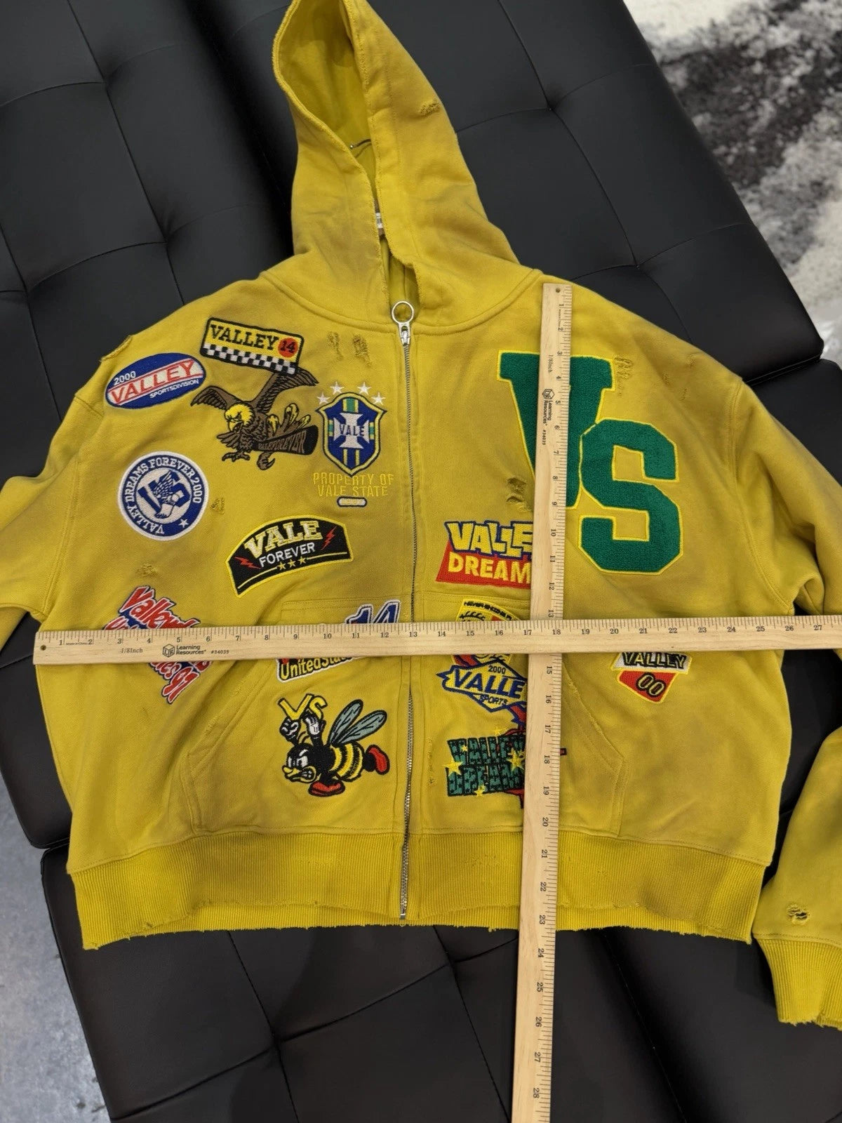 Vale Zip Up Yellow Hoodie - Deadstockdenimla